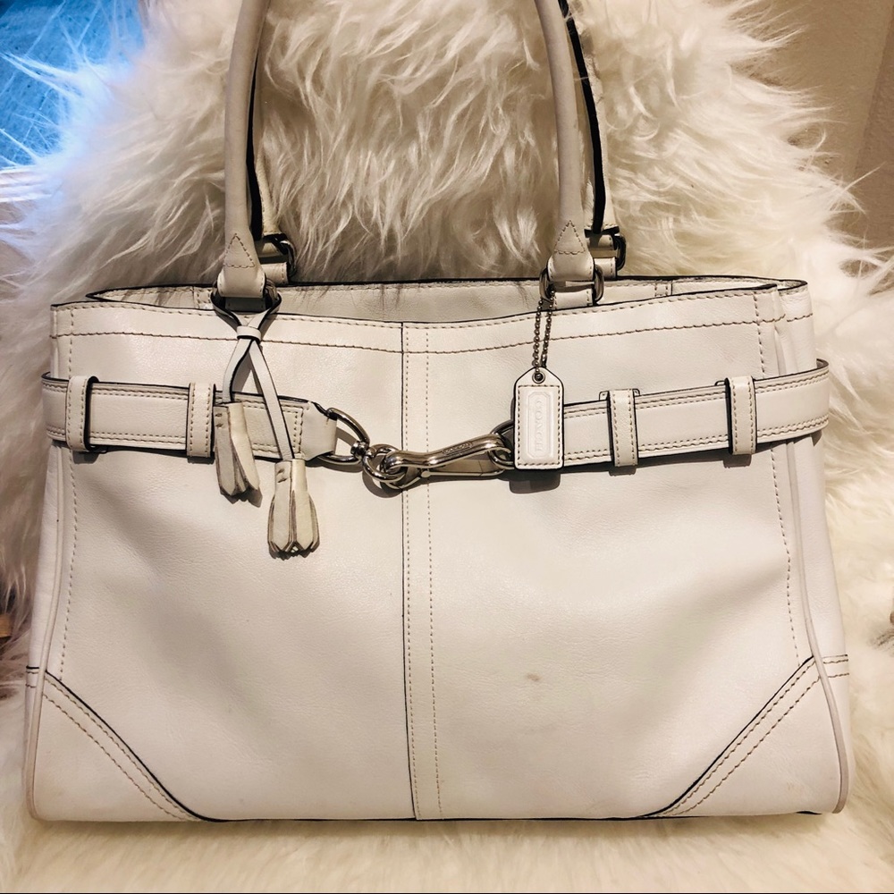 Coach White Leather Handbag